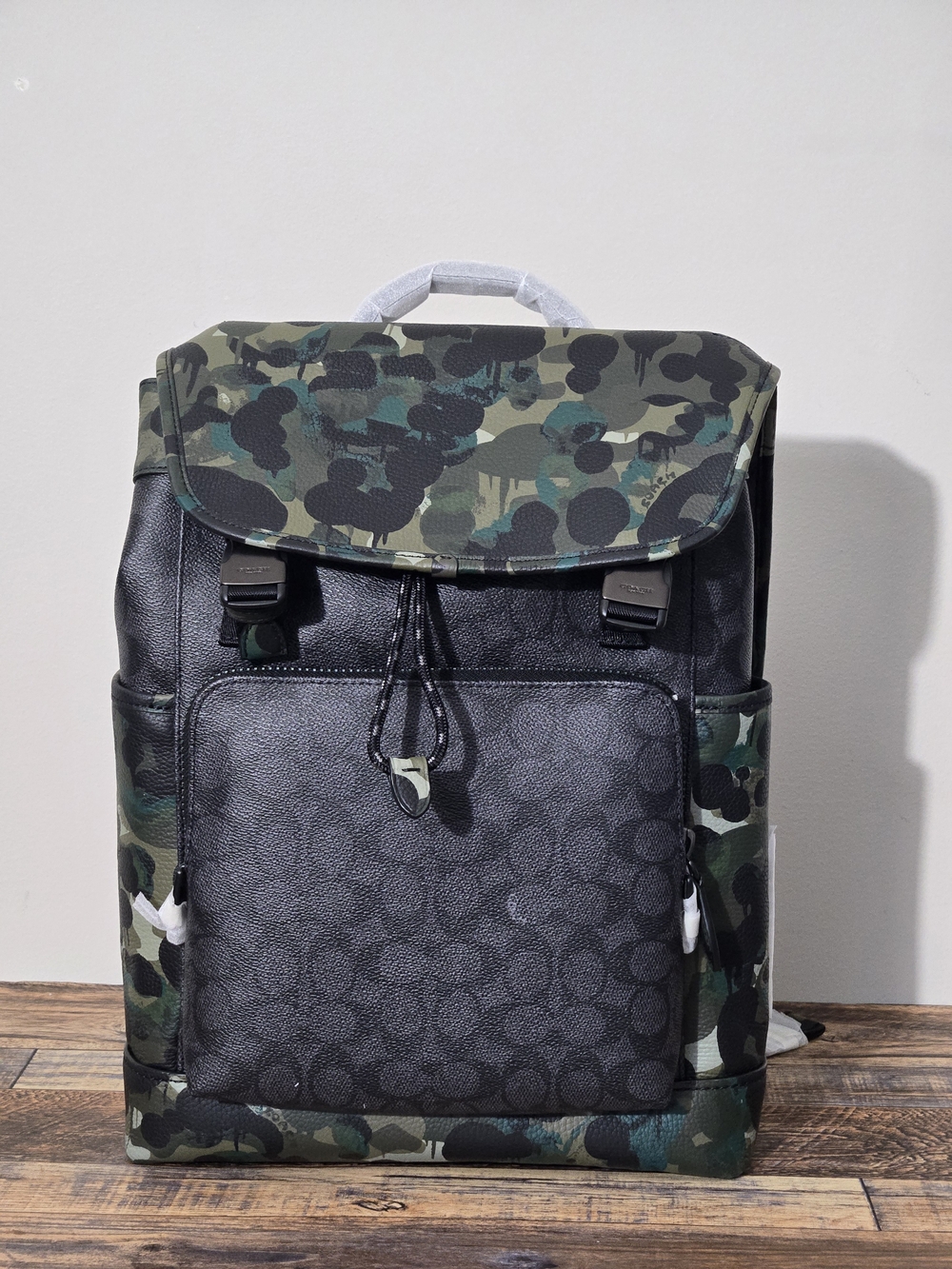 Coach League Flap Backpack With Camo Print